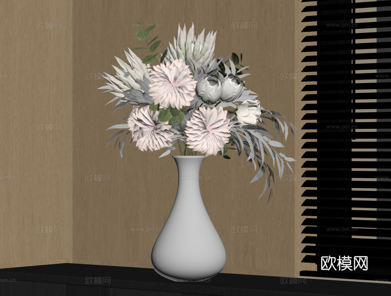 17现代花瓶 花艺摆件su模型