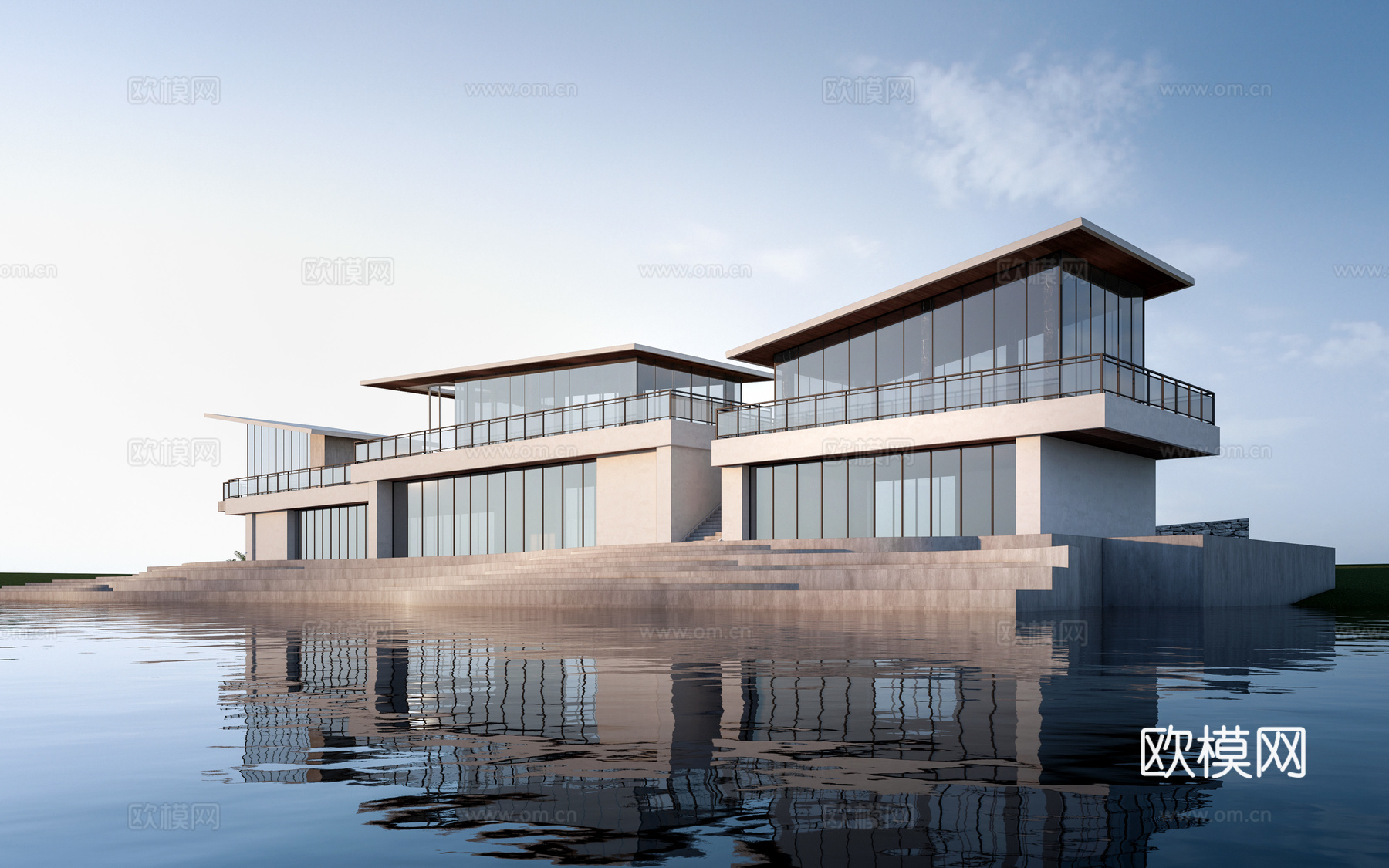 现代小公建 商店建筑 咖啡厅建筑 驿站建筑su模型