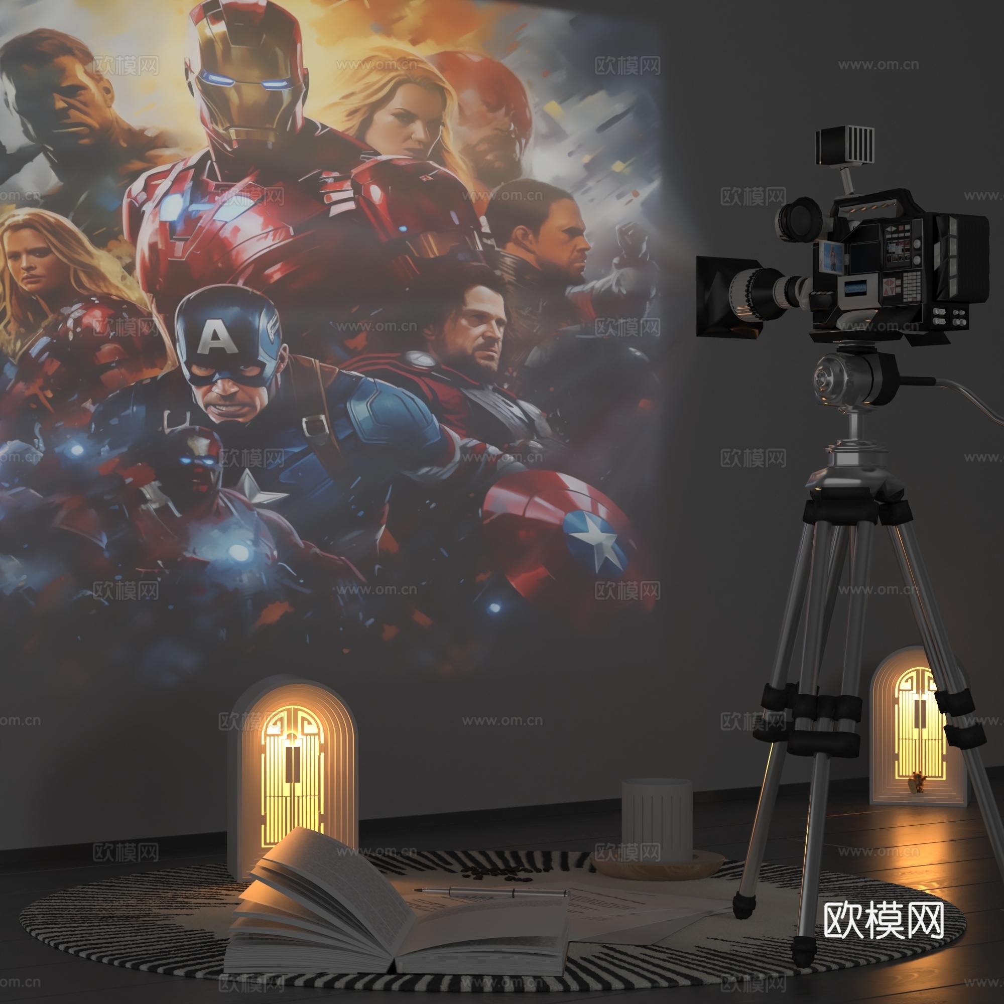 现代投影仪3d模型