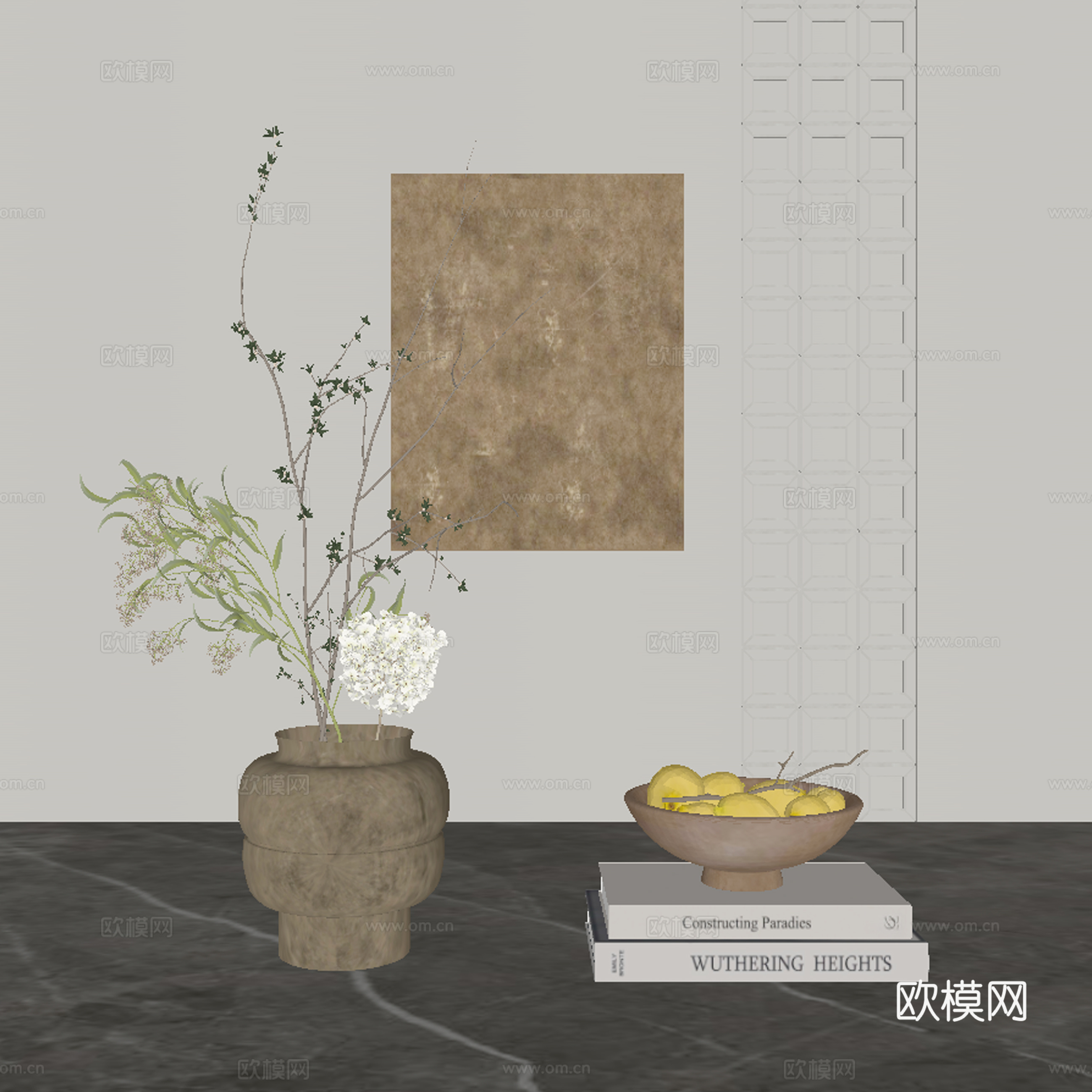 中古风饰品摆件组合su模型