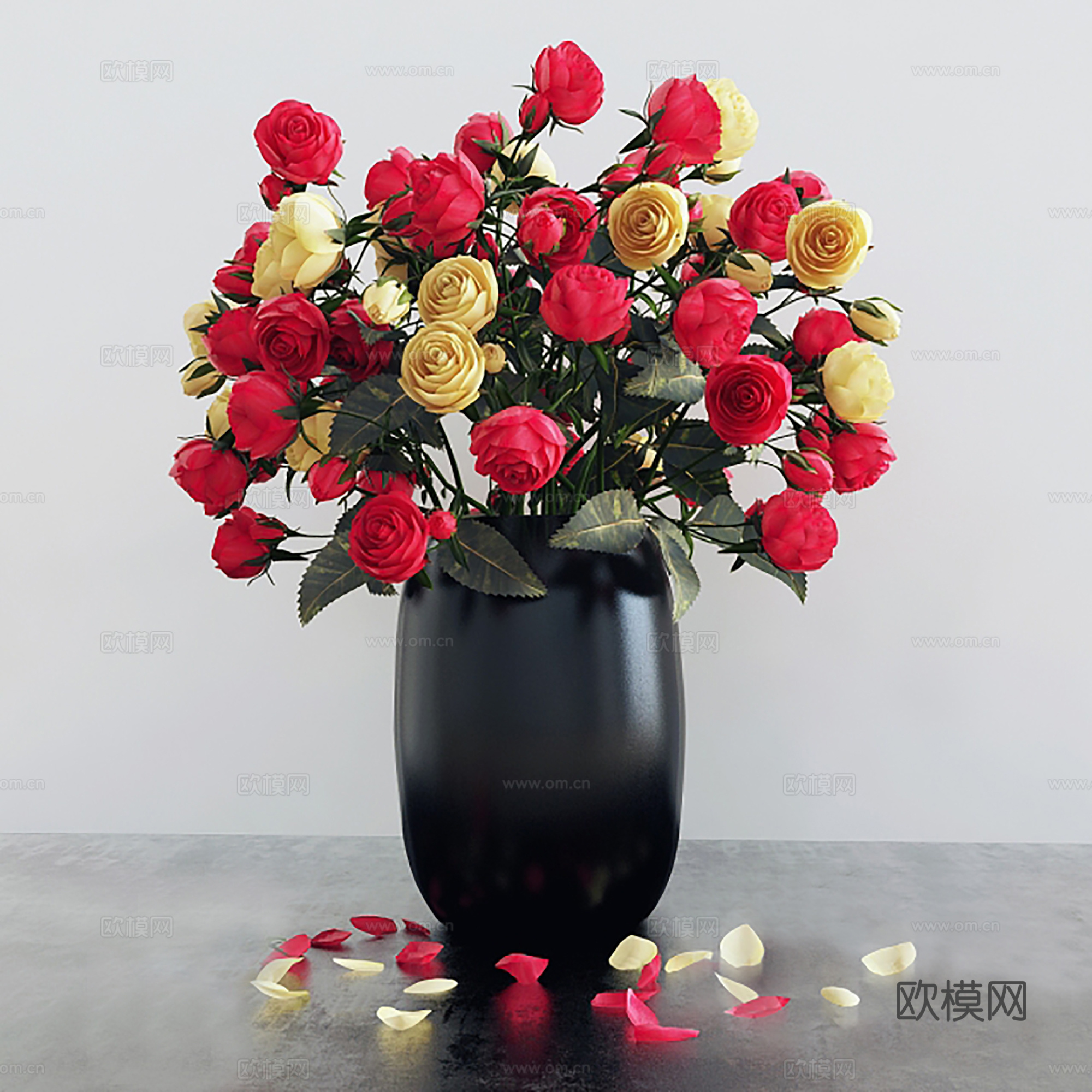 现代花瓶花艺  绿植盆栽3d模型