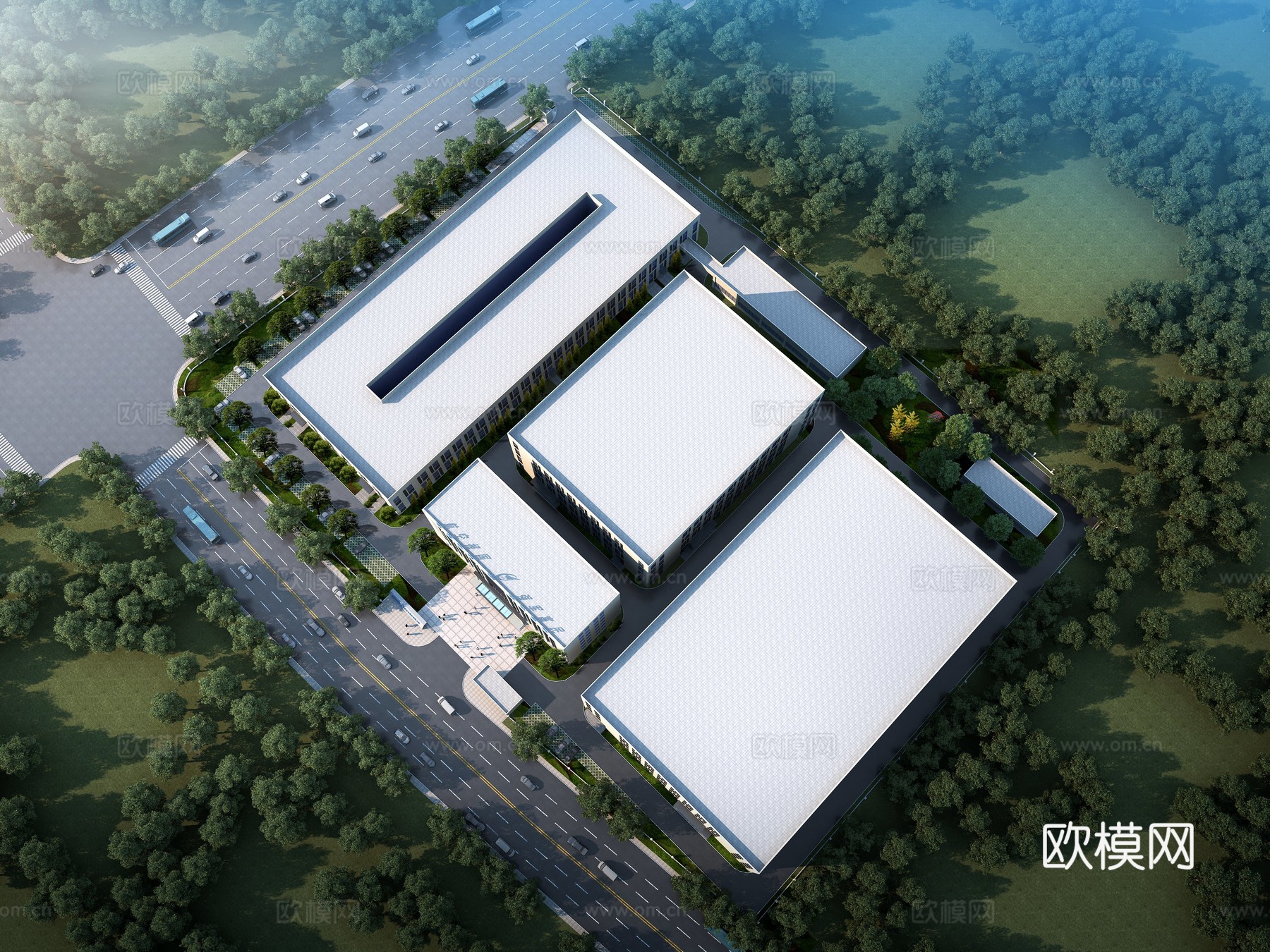 厂房鸟瞰3d模型