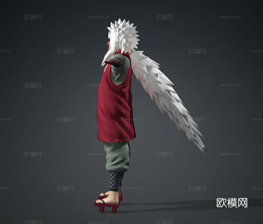 《火影忍者》自来也，酷似孙笑川天皇，次世代带带大师兄3d模型