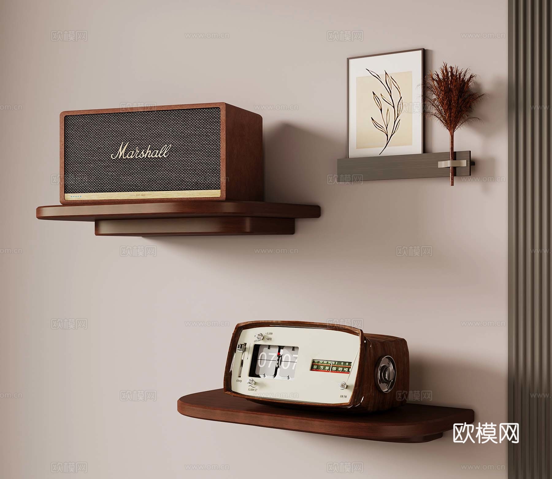 34法式中古风音响 迷你音箱 桌面音响su模型
