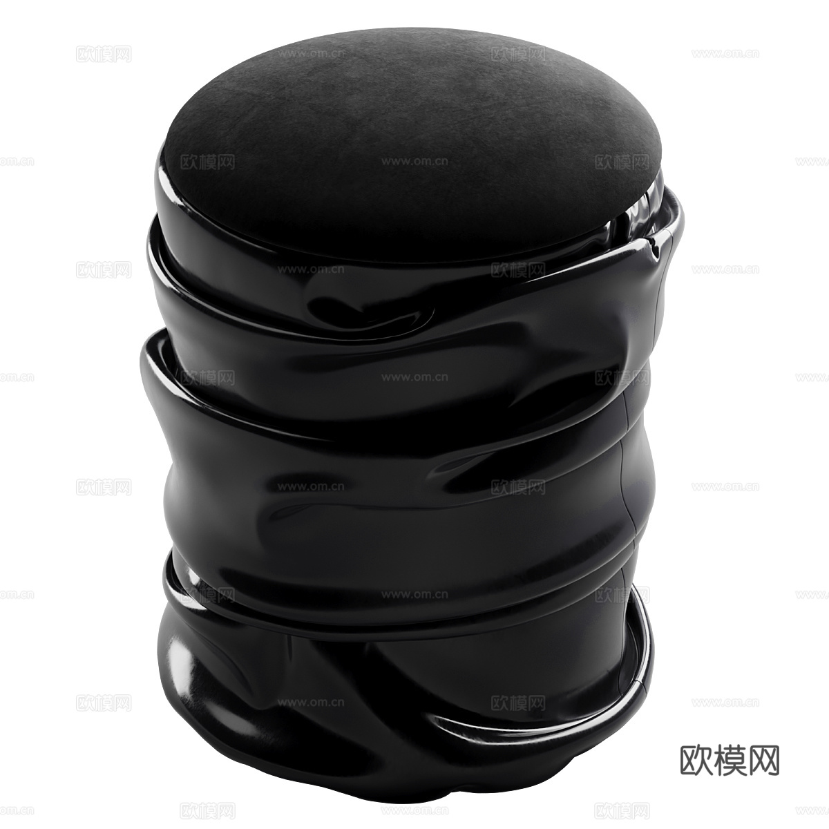 现代极简桶形坐墩3d模型