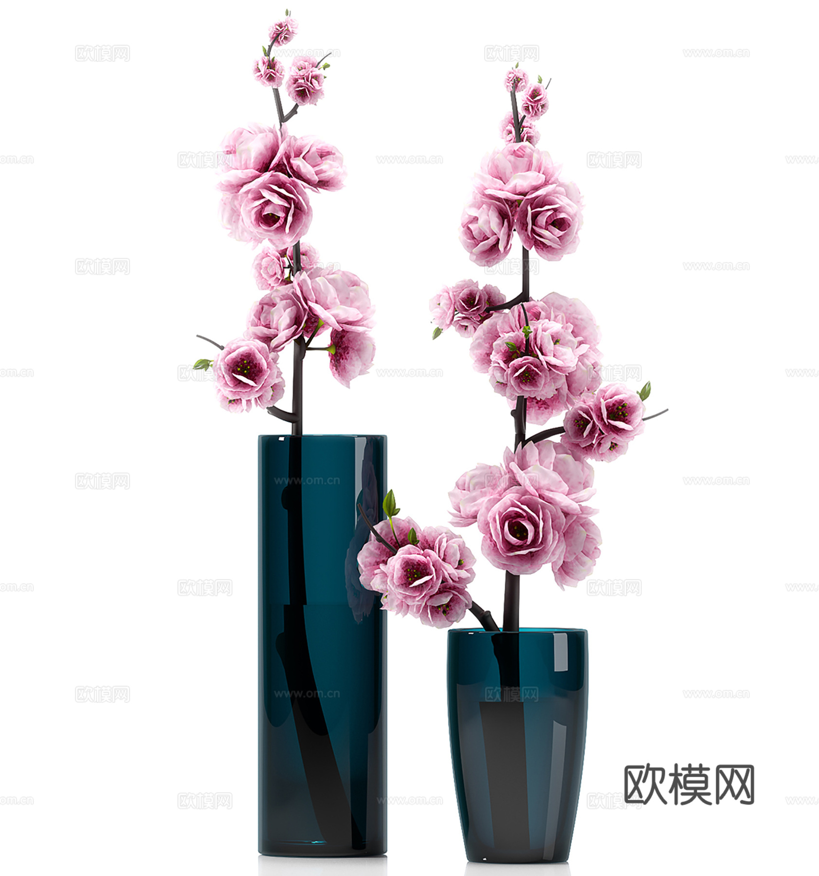 现代饰品摆件 摆件组合 花瓶花卉3d模型