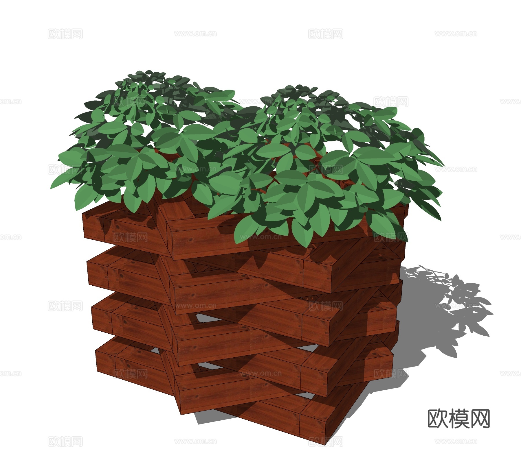 现代花箱免费su模型下载