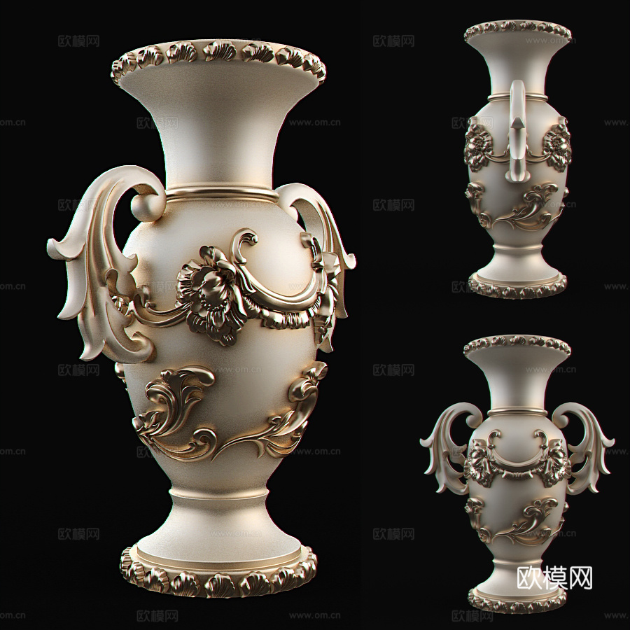 法式花瓶 花瓶3d模型