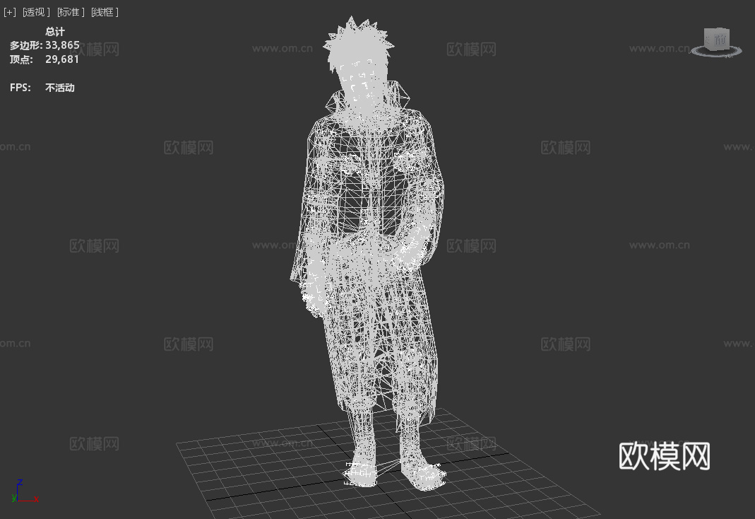 《火影忍者》川普版天道佩恩 搞笑人物 塌陷模型，特朗普3d模型