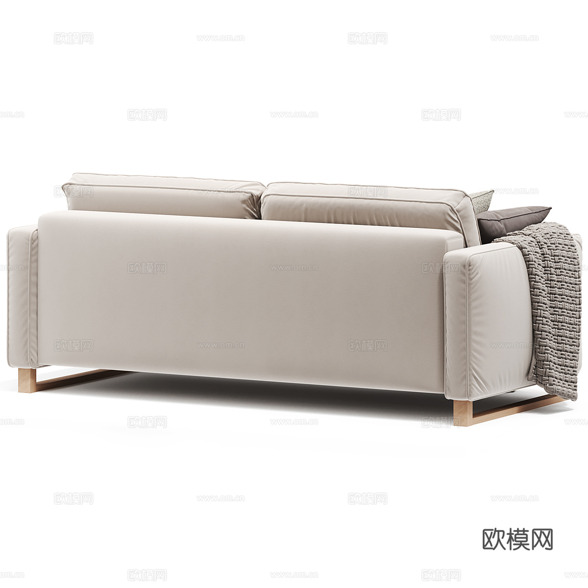 现代北欧双人布艺休闲沙发3d模型