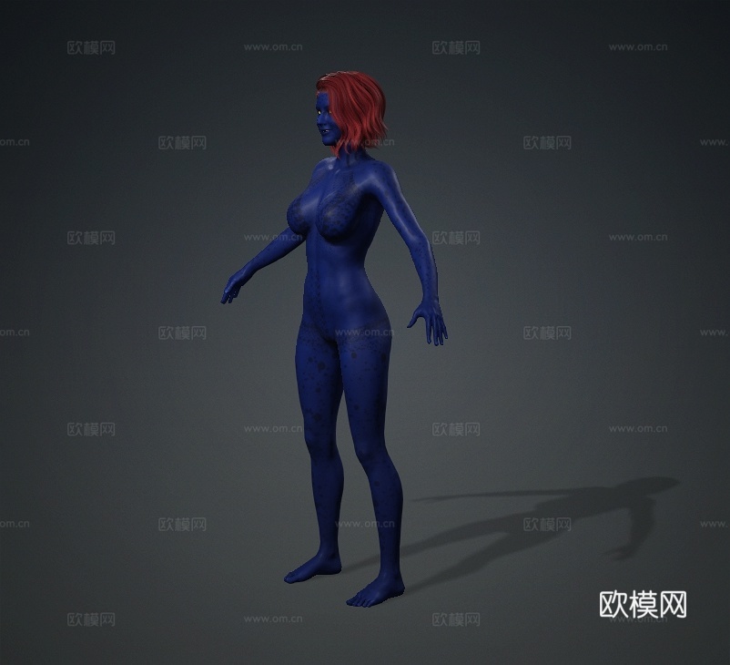 漫威《x战警：逆转未来》魔形女瑞雯，詹妮弗劳伦斯，好莱坞3d模型
