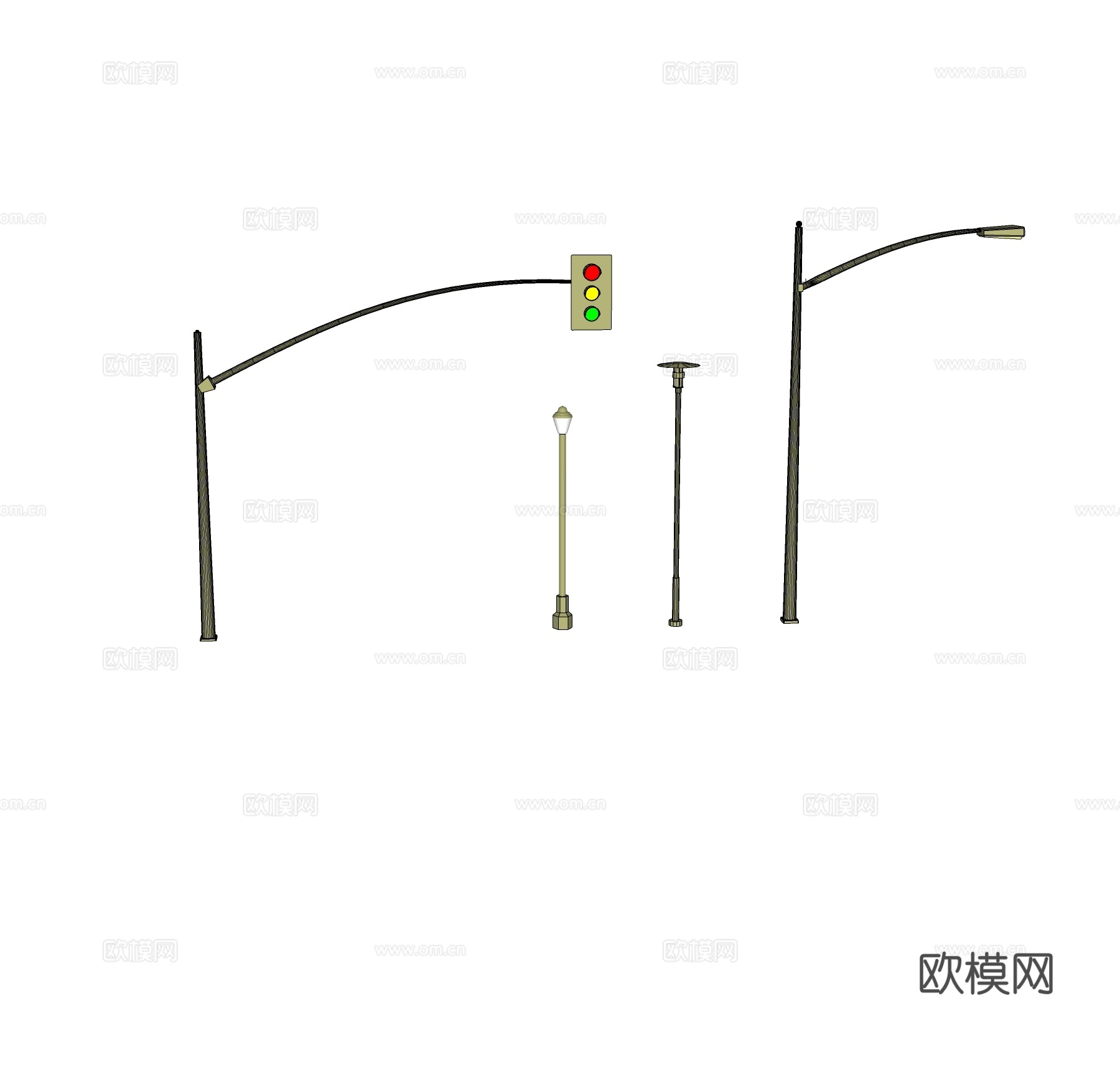 现代路灯免费su模型下载