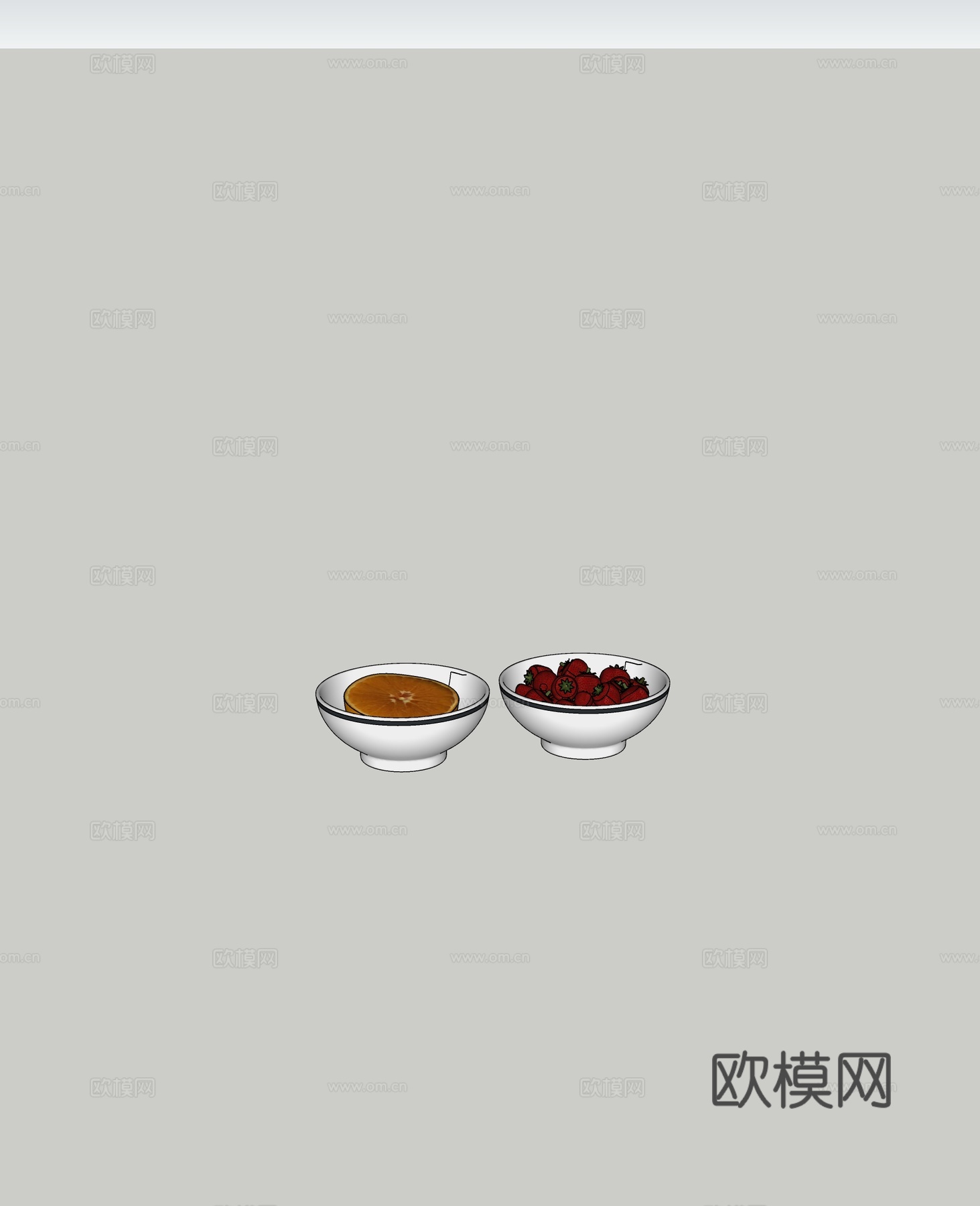 现代草莓橘子水果免费su模型下载