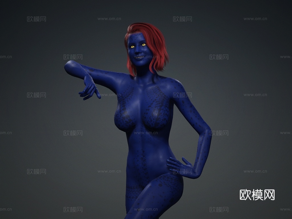 漫威《x战警：逆转未来》魔形女瑞雯，詹妮弗劳伦斯，好莱坞3d模型