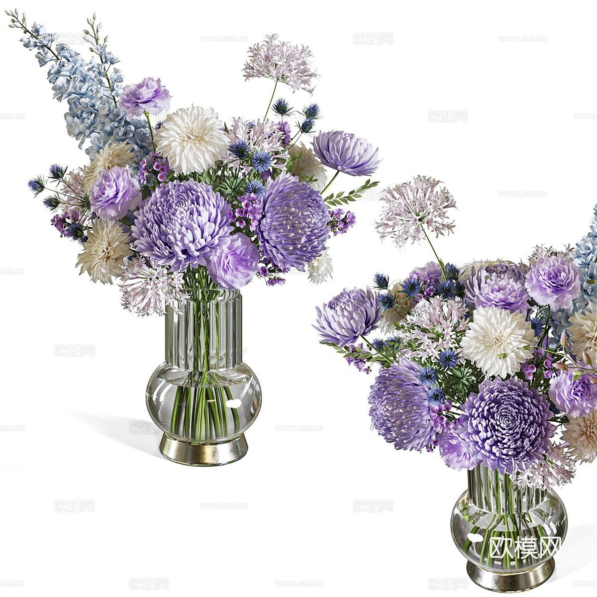 现代花艺摆件 花艺装置 花瓶花艺  鲜花 插花花艺3d模型