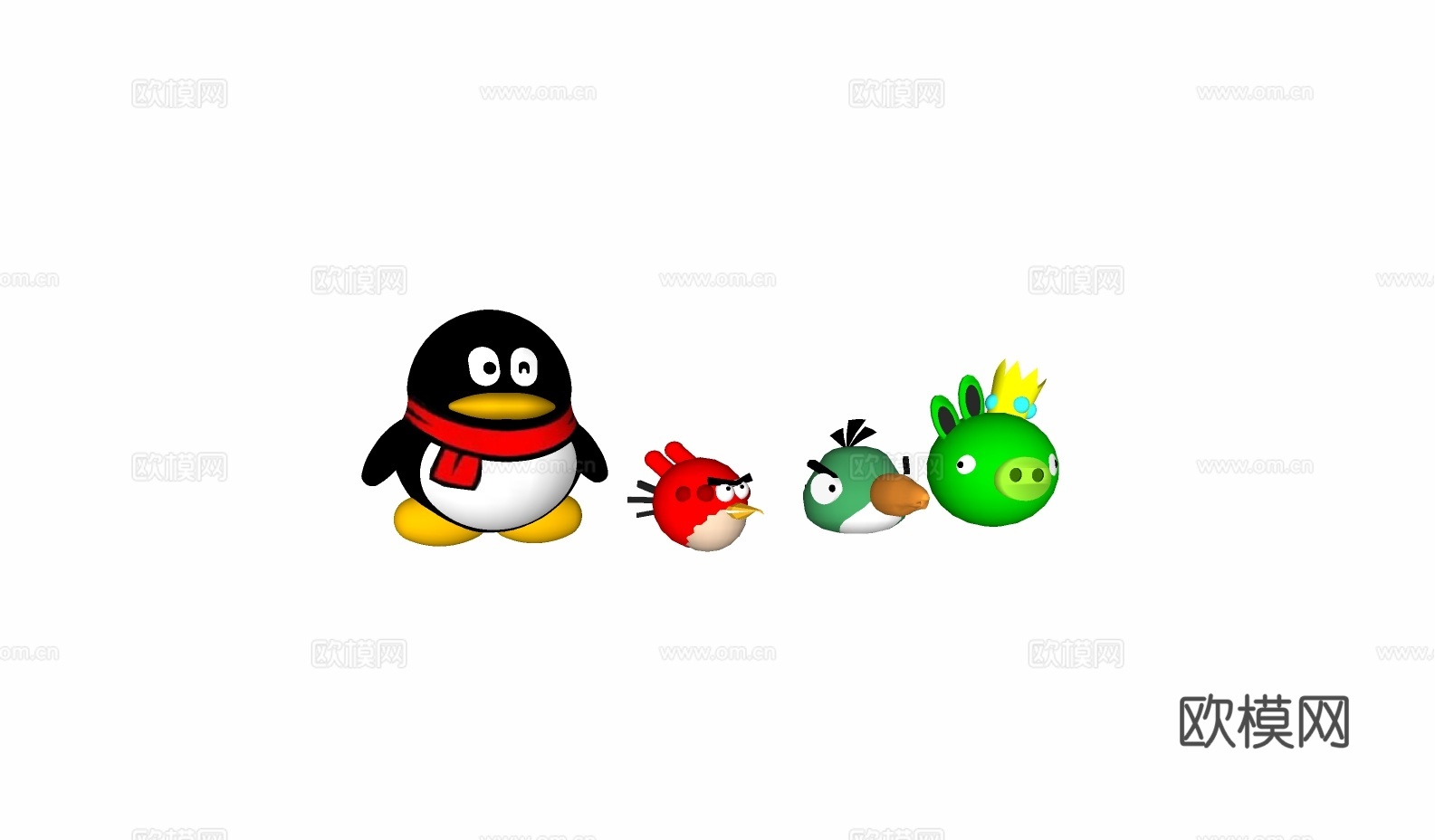 现代企鹅组合免费su模型下载