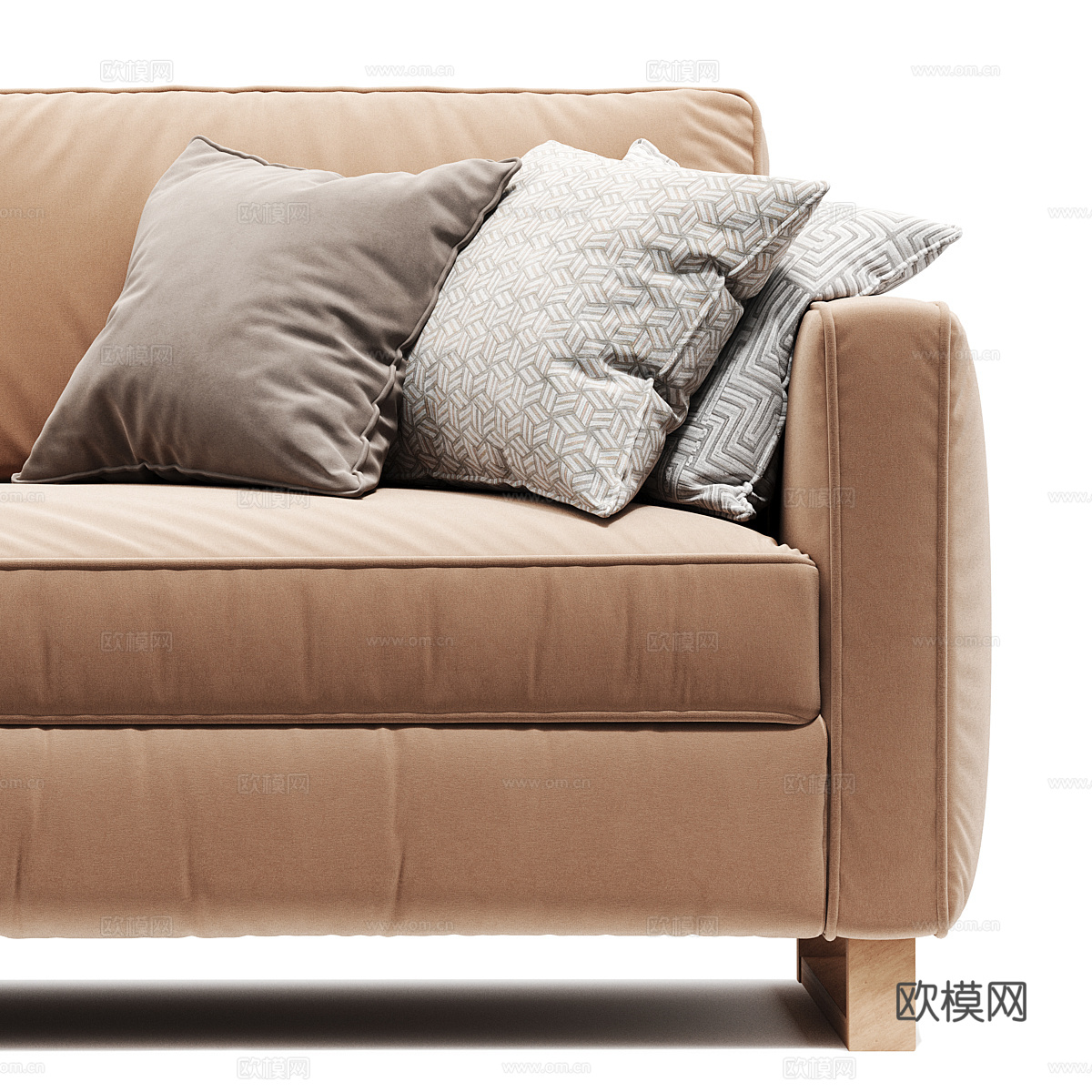 现代北欧双人布艺休闲沙发3d模型
