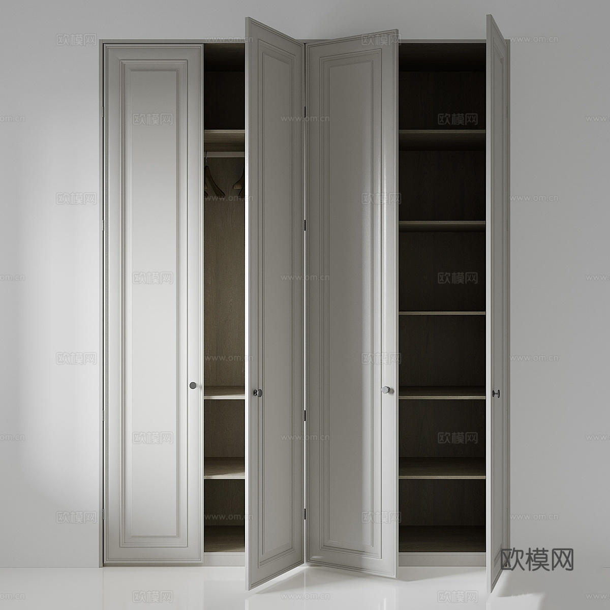 现代意式开门衣柜3d模型