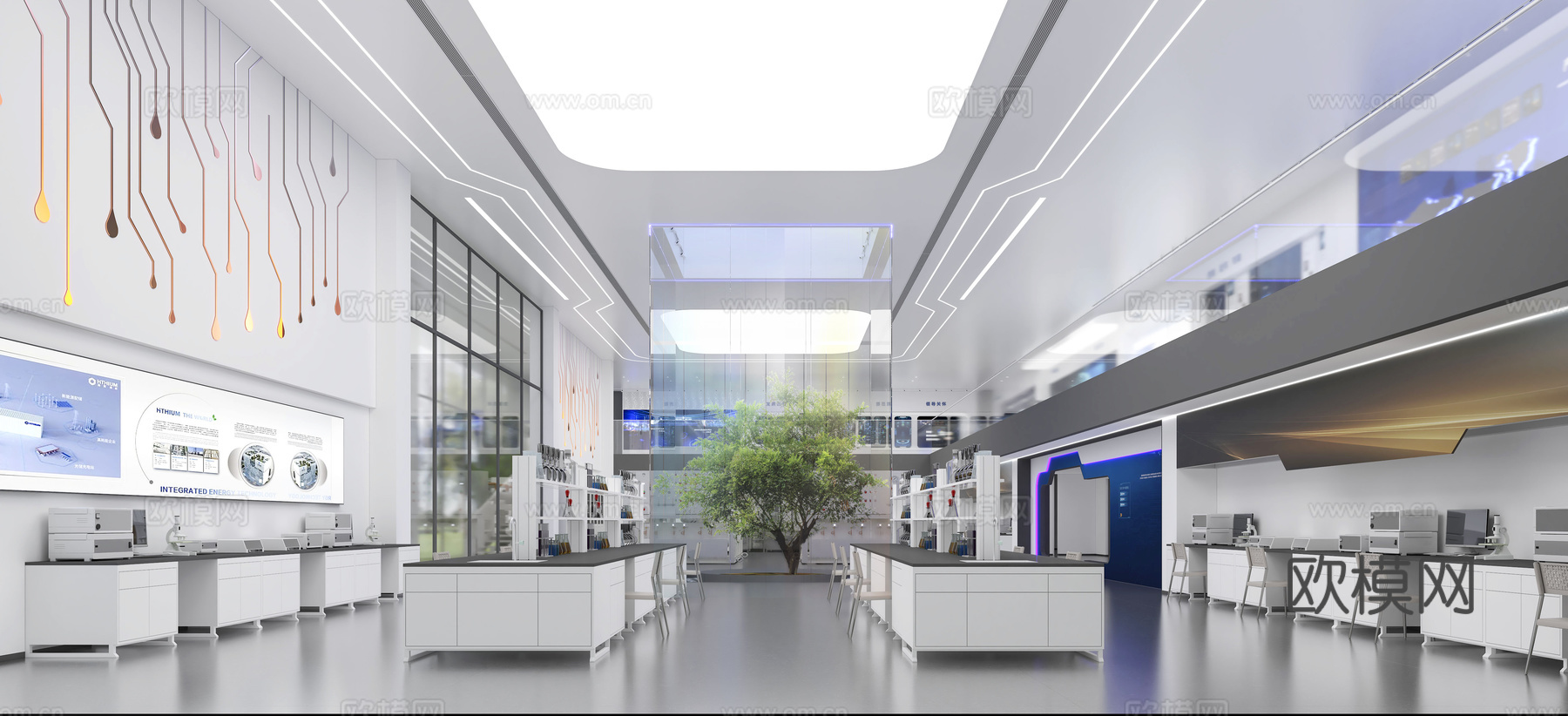 现代办公展厅3d模型下载（渲染图3）