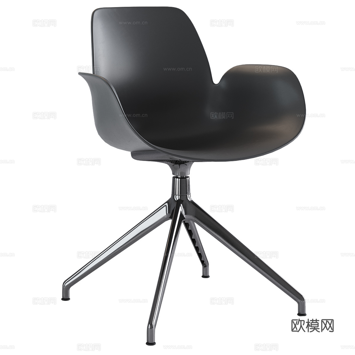 现代意式不锈钢办公椅3d模型