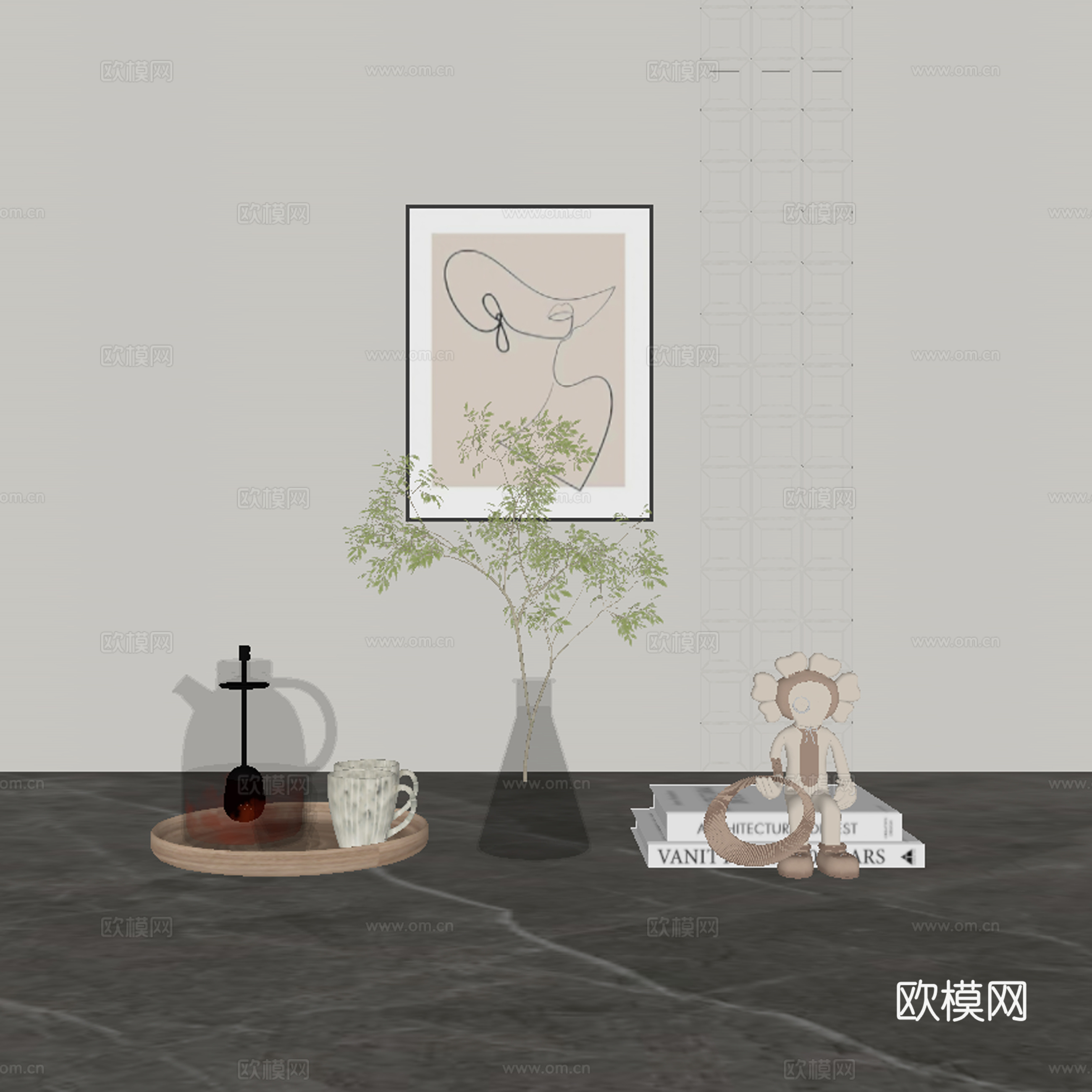 饰品摆件组合su模型