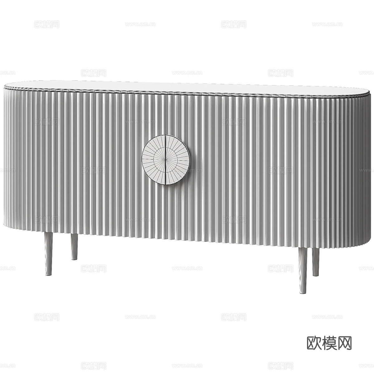 新中式轻奢玄关柜 端景台3d模型