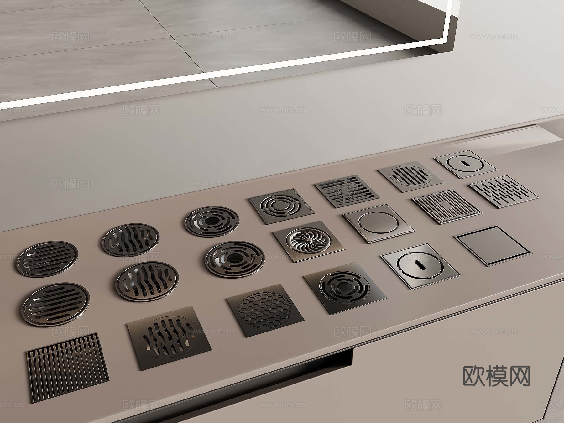 11地漏 无缝地漏3d模型