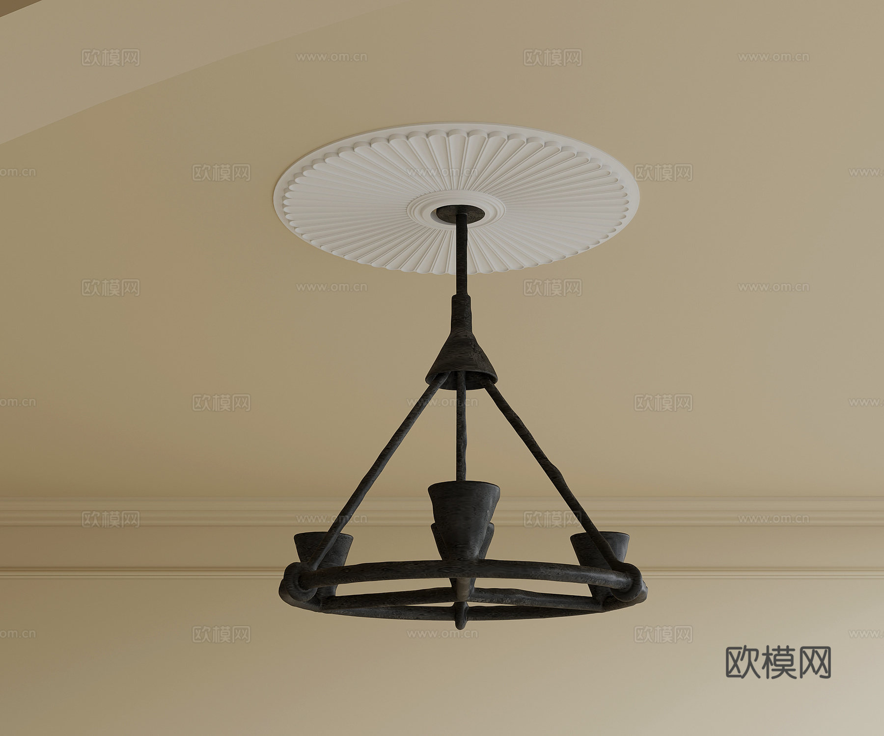 08吊灯 法式复古风吊灯 装饰吊灯 艺术吊灯3d模型