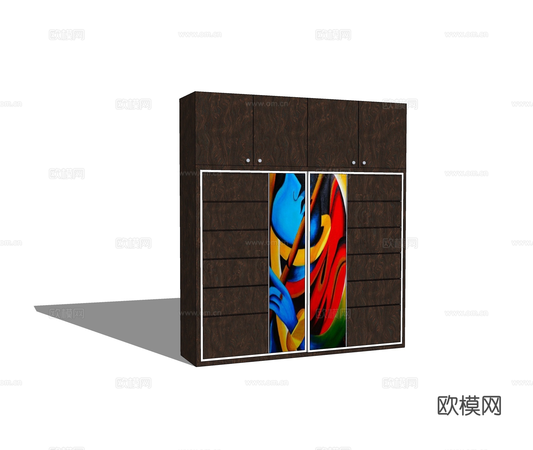 现代衣柜免费su模型下载