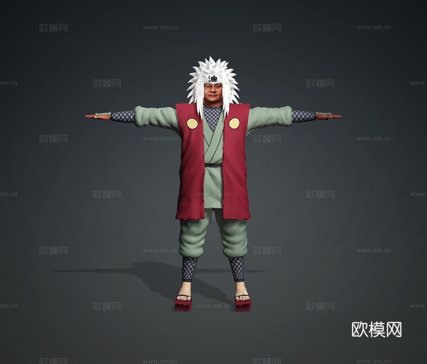 《火影忍者》自来也，酷似孙笑川天皇，次世代带带大师兄3d模型