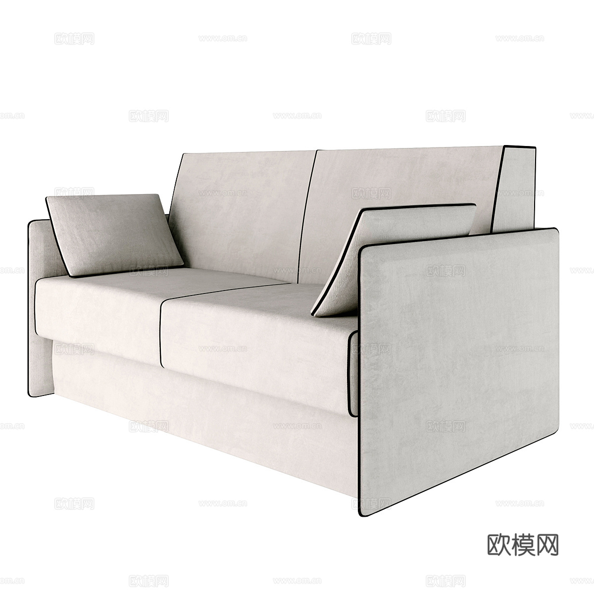新中式双人布艺休闲沙发3d模型