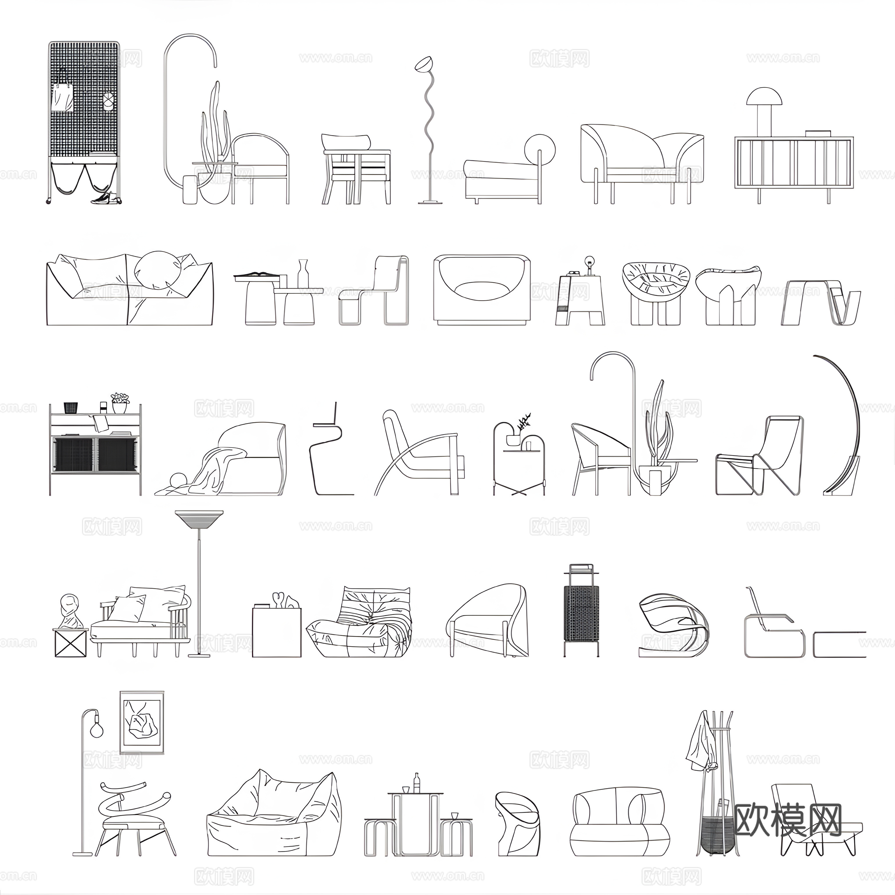 轻奢家具CAD 轻奢家具图库cad施工图