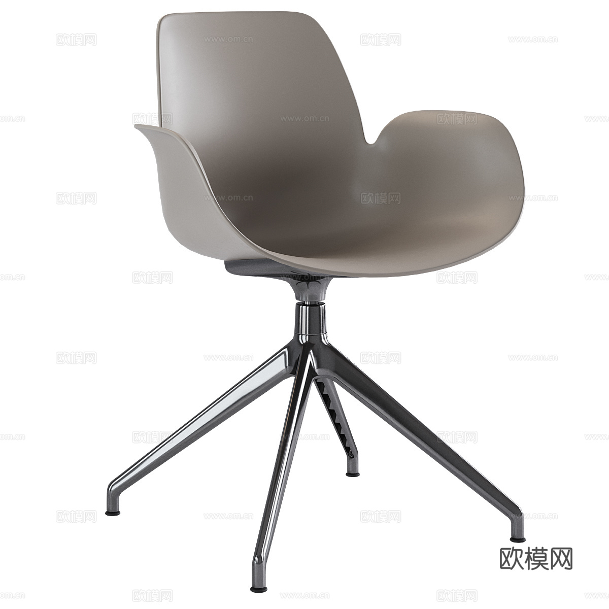 现代意式不锈钢办公椅3d模型