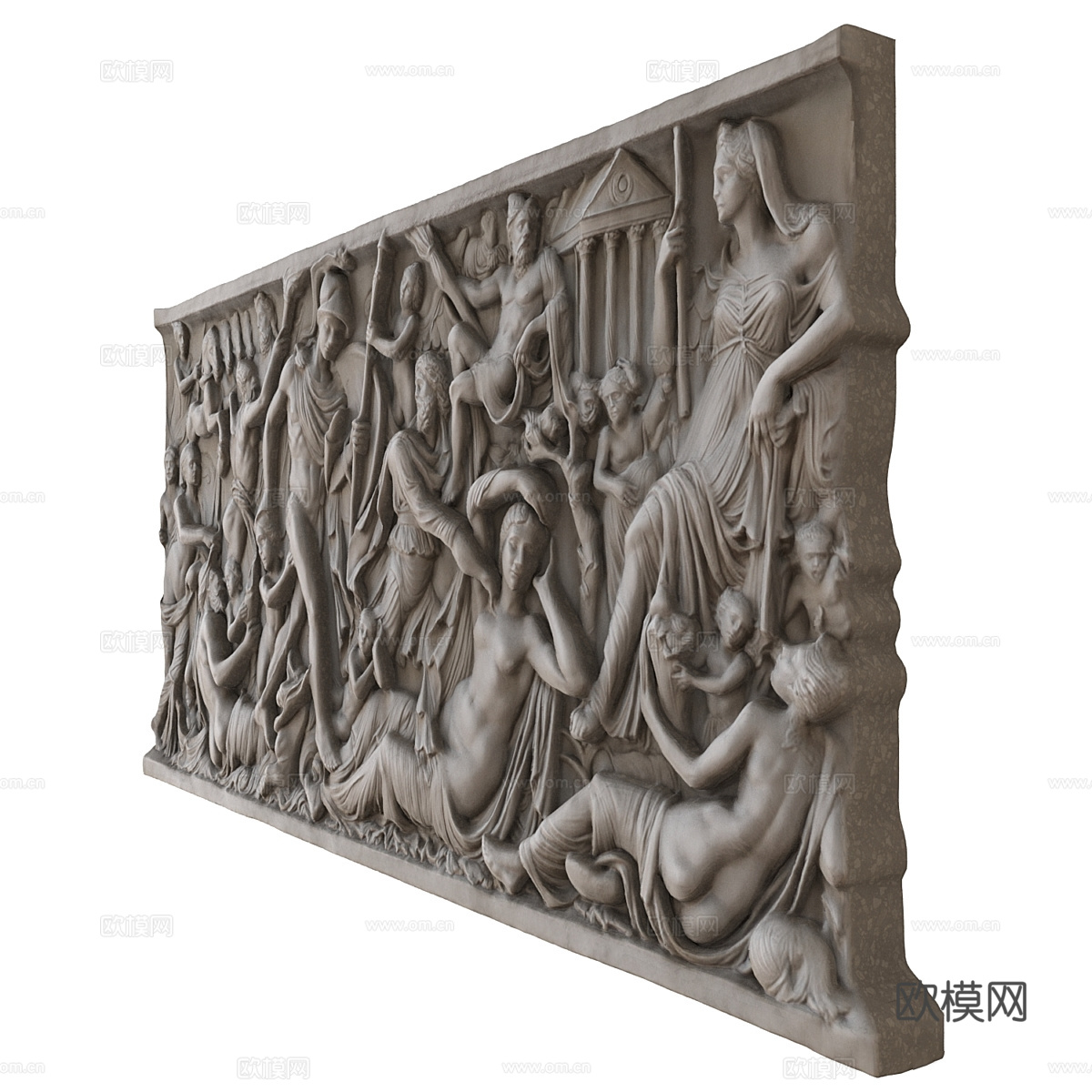 法式浅浮雕艺术挂饰3d模型