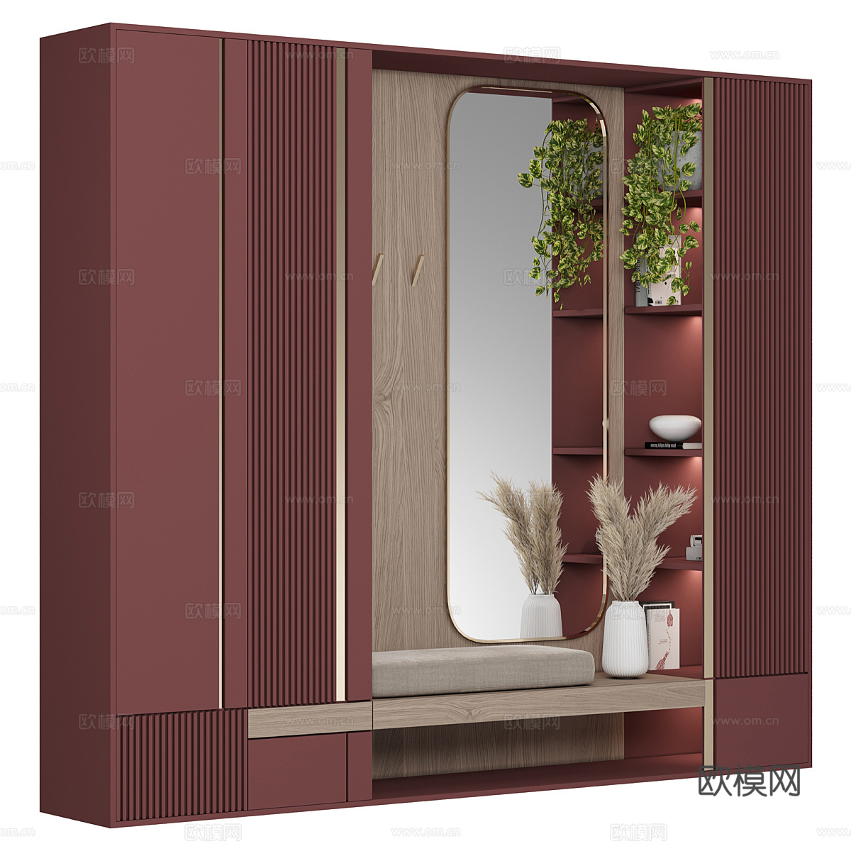 现代意式极简鞋柜3d模型