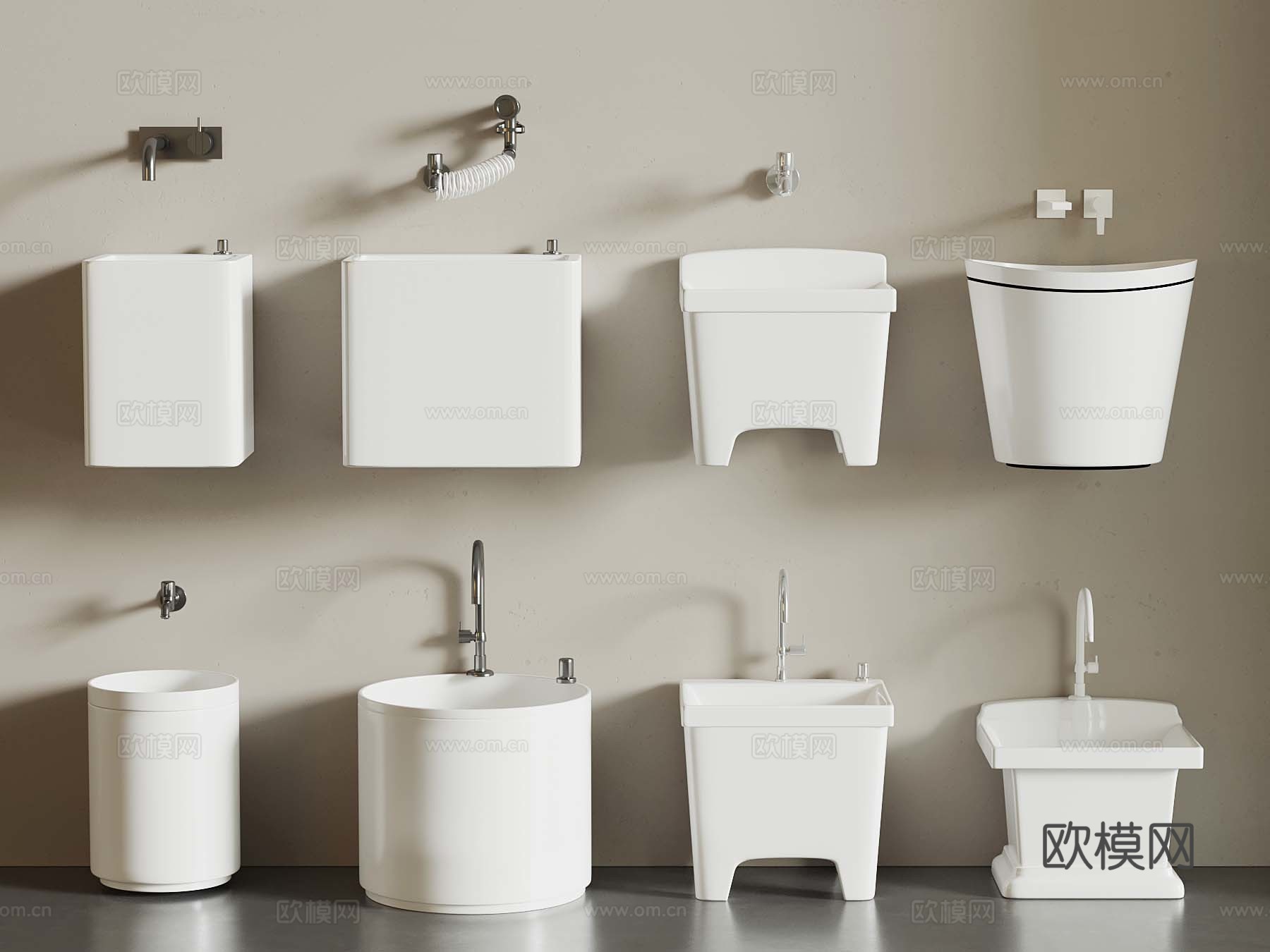 48拖把池3d模型下载