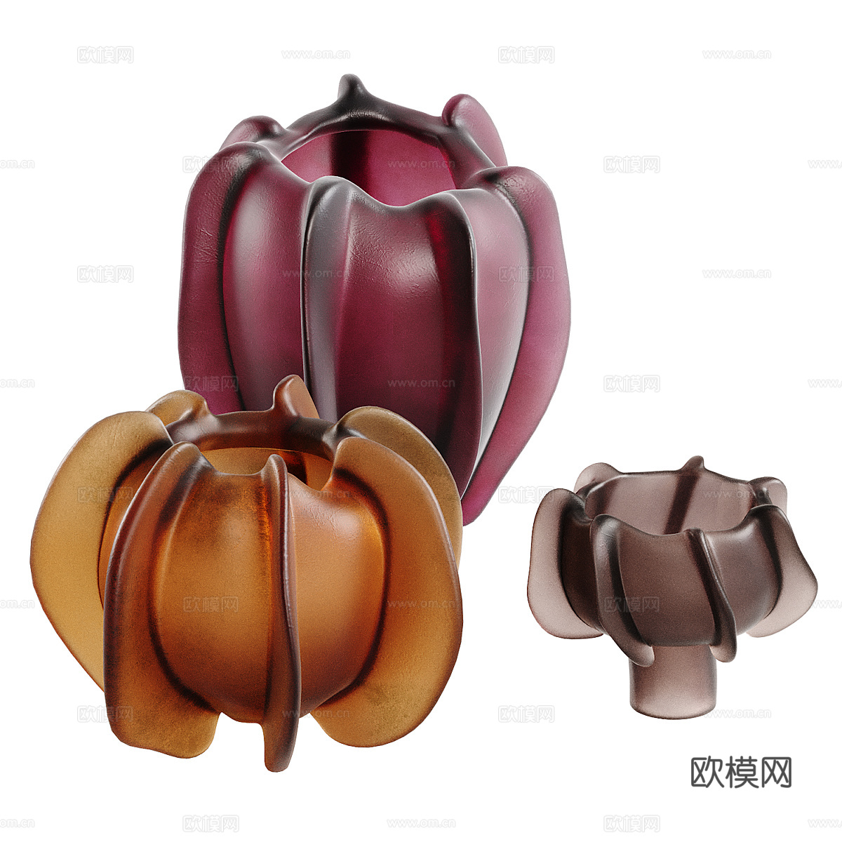 现代玻璃花瓶3d模型