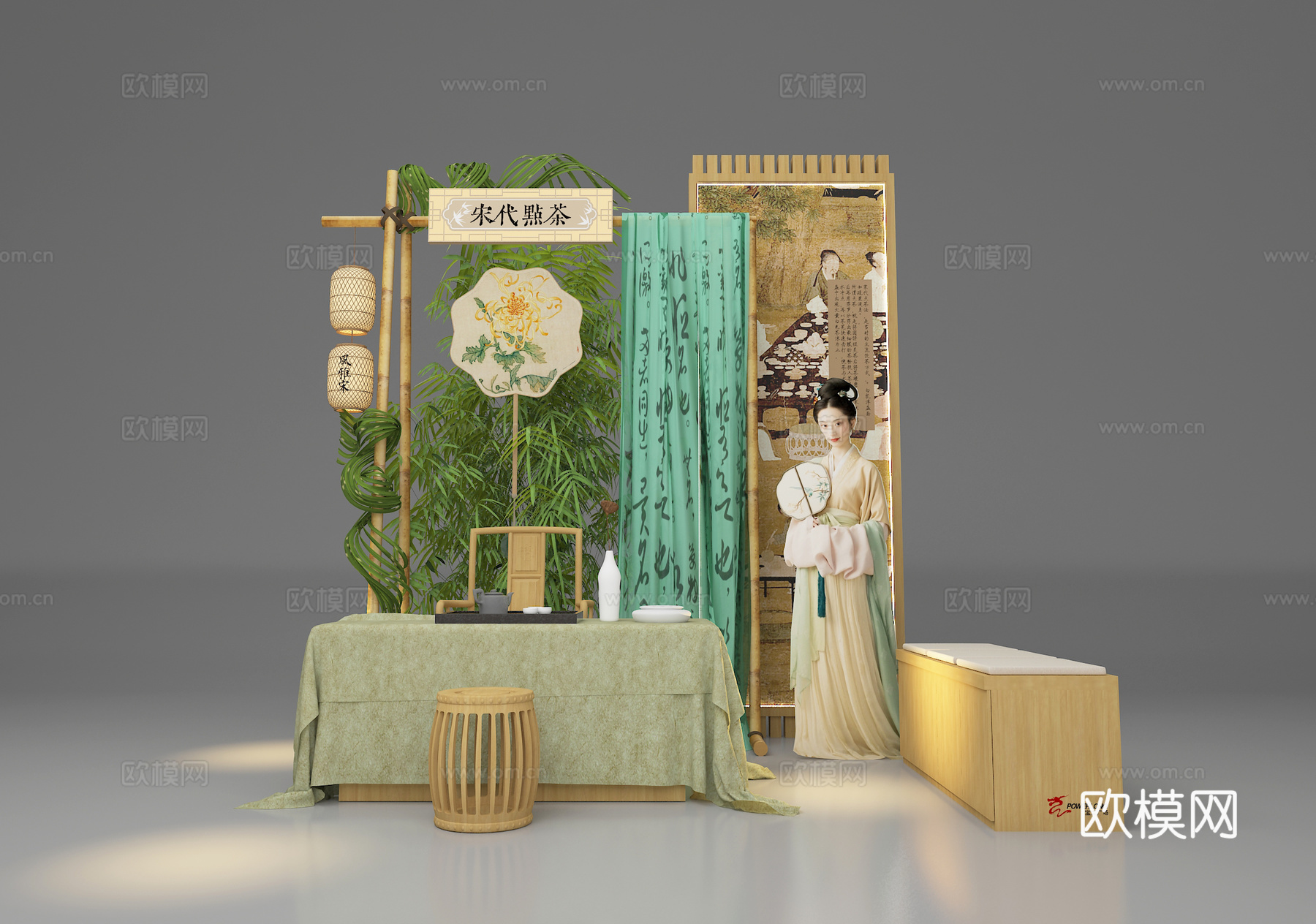 摊位美陈 商场活动打卡su模型