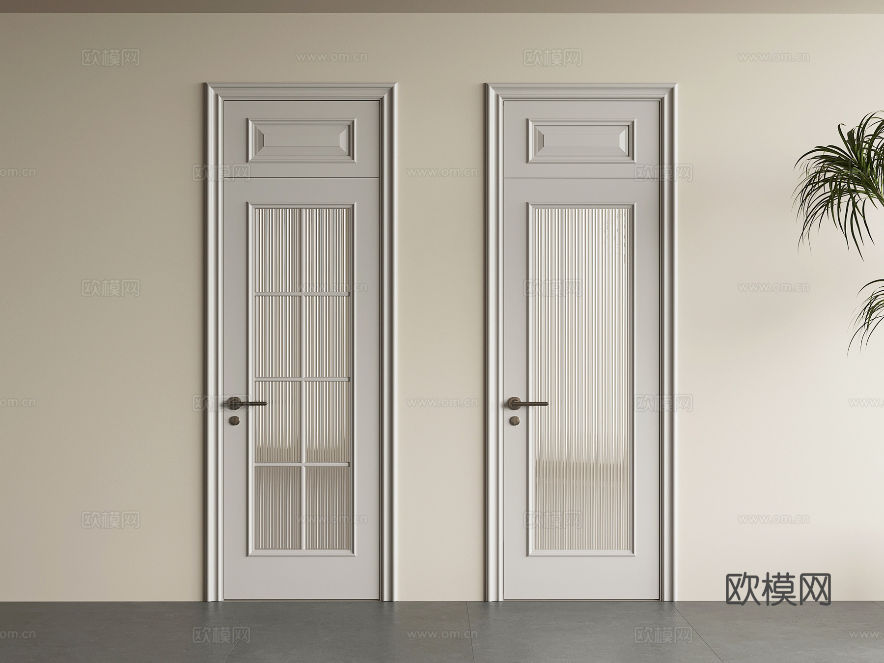 07单开门 简欧通顶门3d模型下载