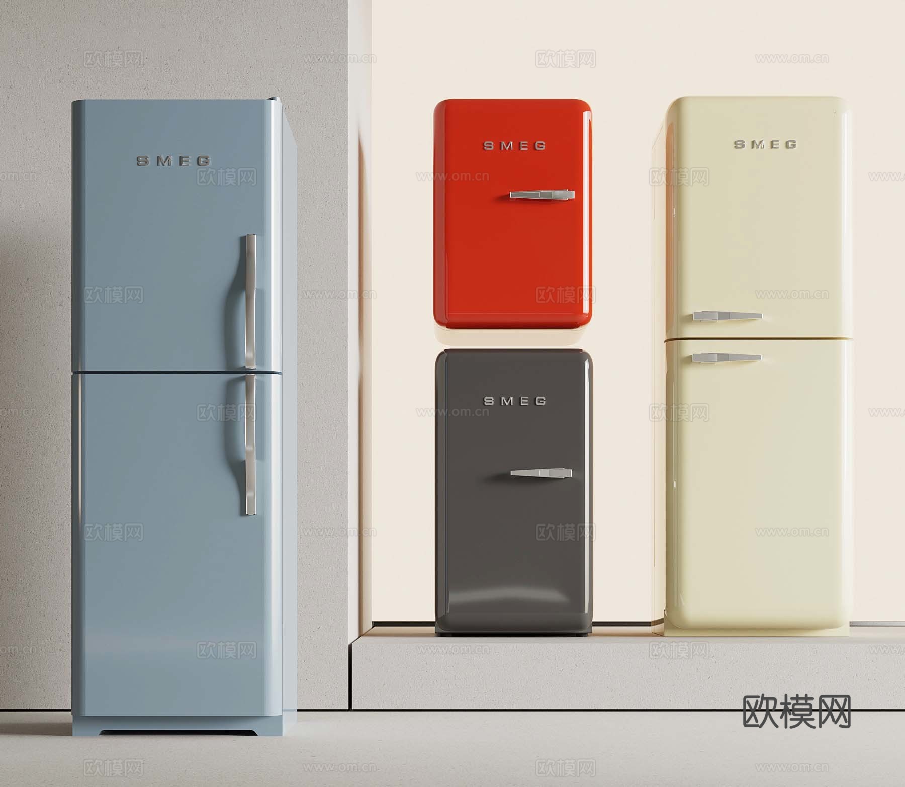 19冰箱 双开门冰箱 迷你冰箱3d模型