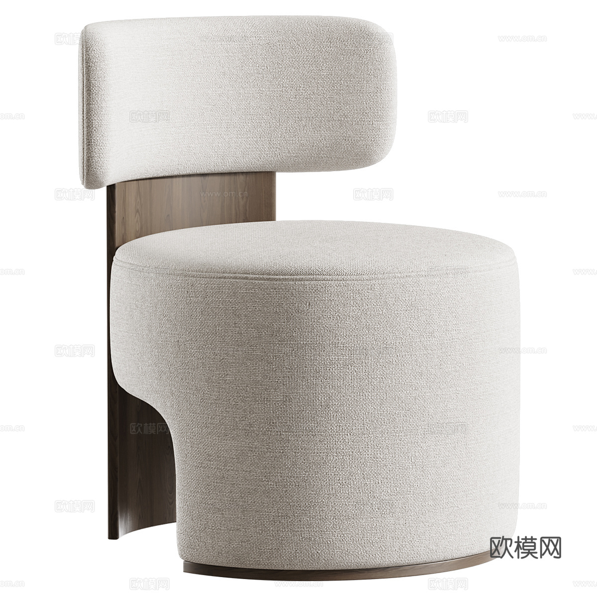 新中式布艺木质扶手椅3d模型