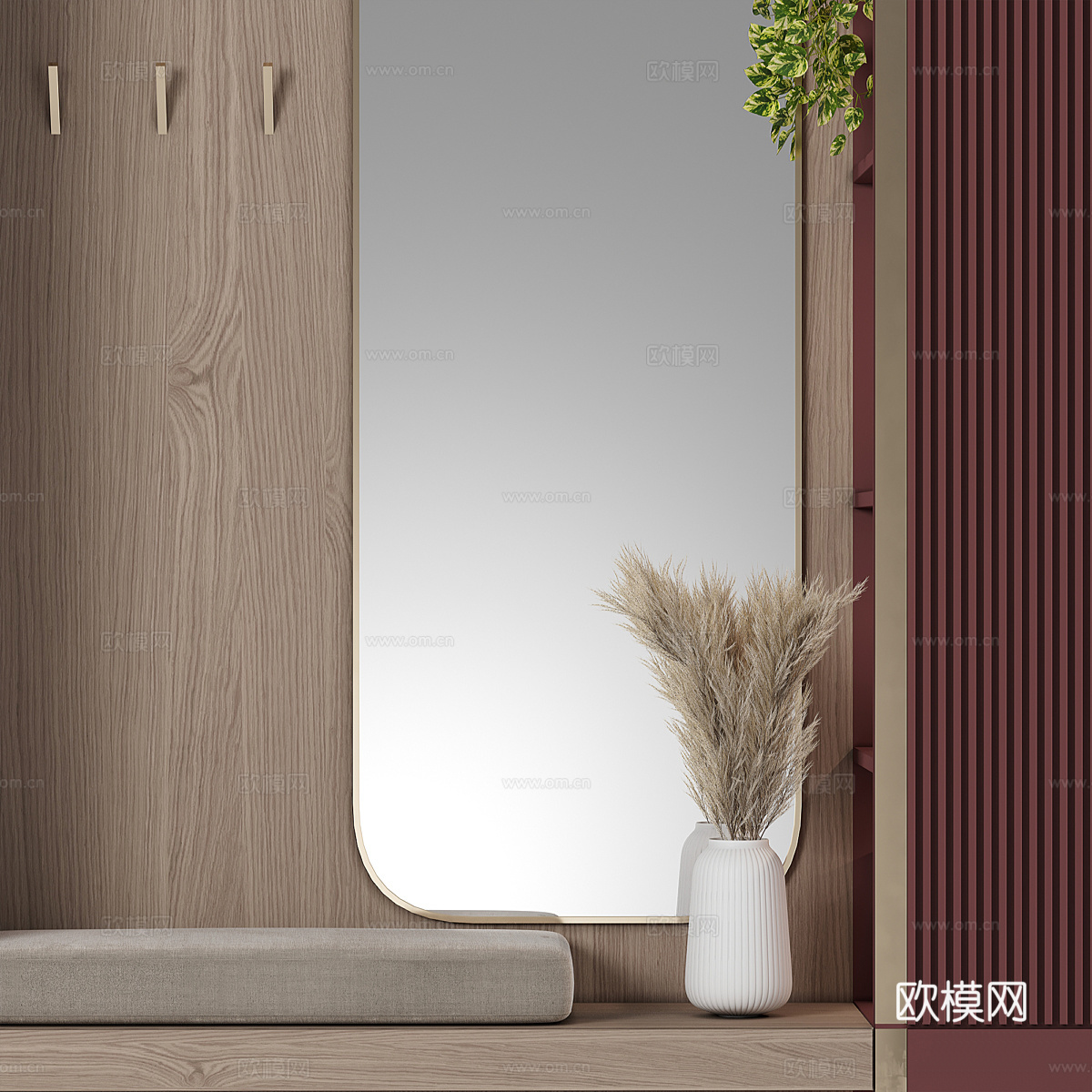 现代意式极简鞋柜3d模型