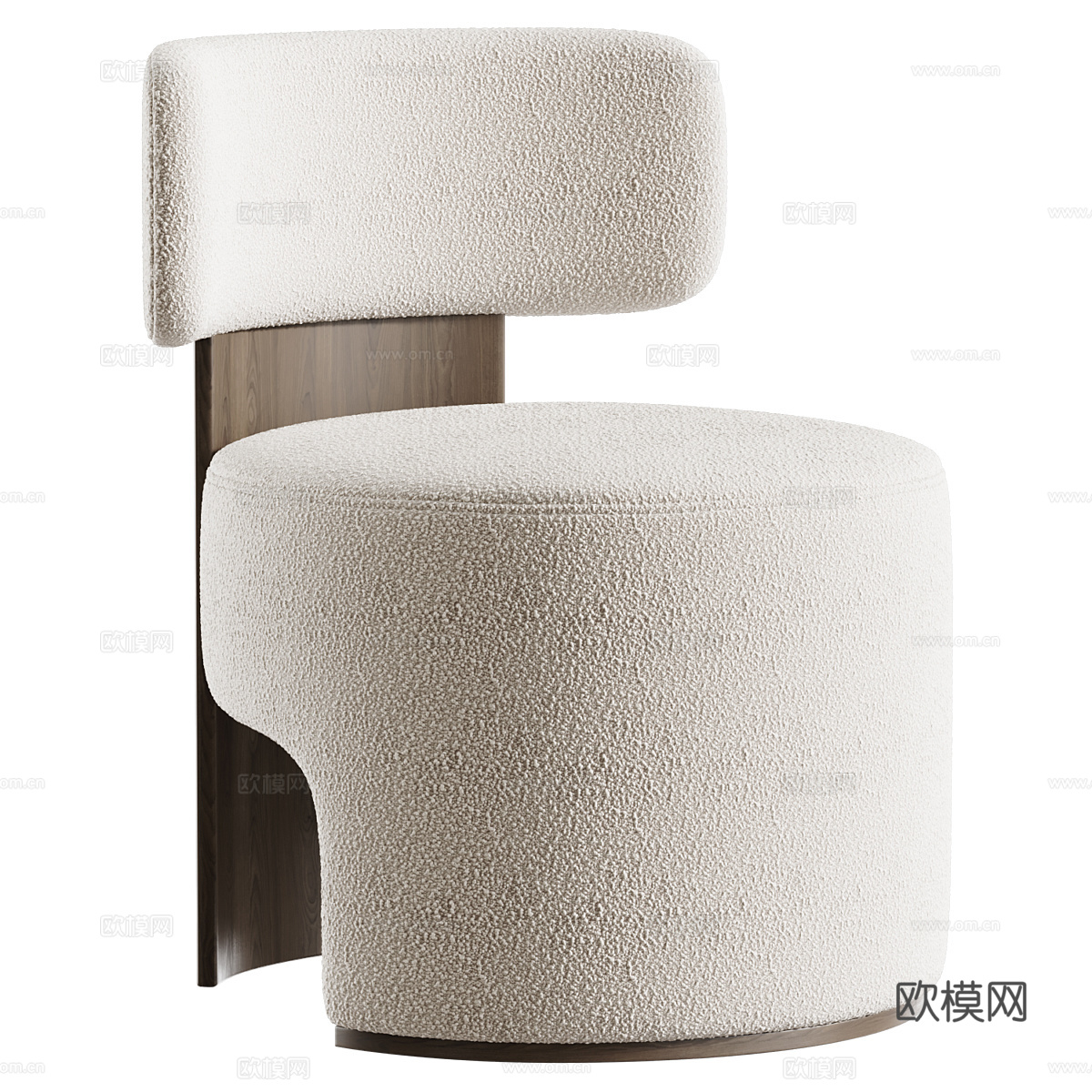 新中式布艺木质扶手椅3d模型