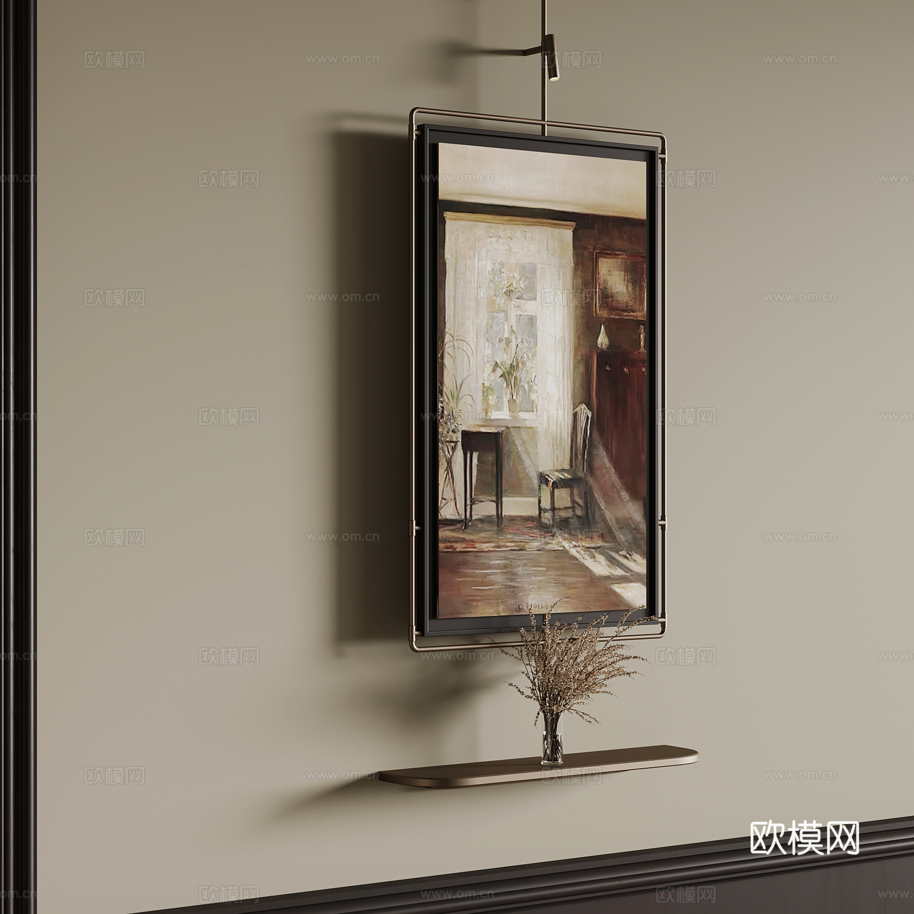 04法式复古风挂画 装饰画3d模型