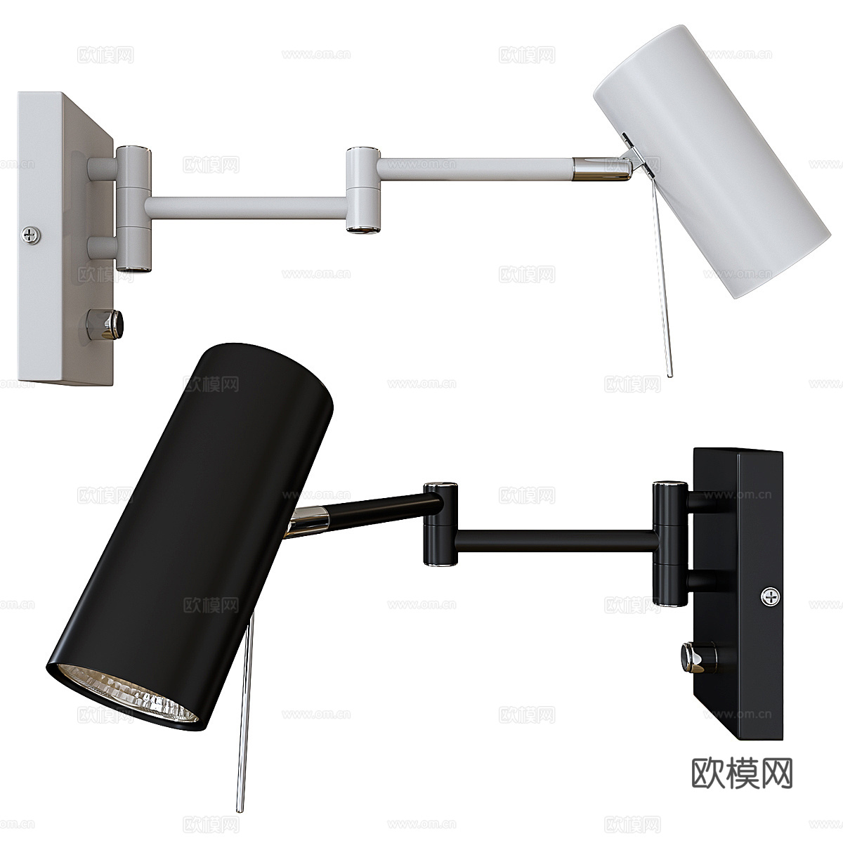 现代极简金属壁灯3d模型