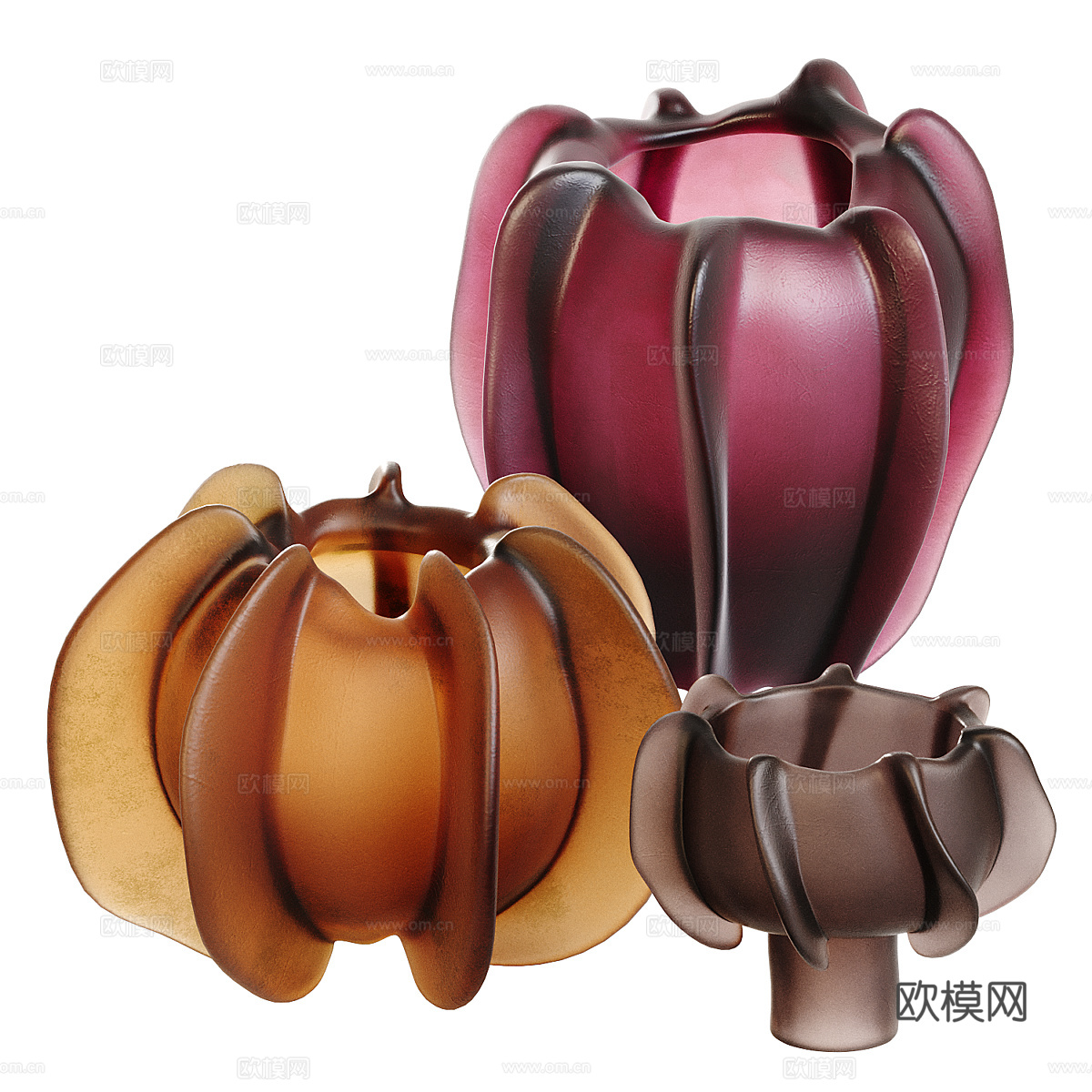 现代玻璃花瓶3d模型