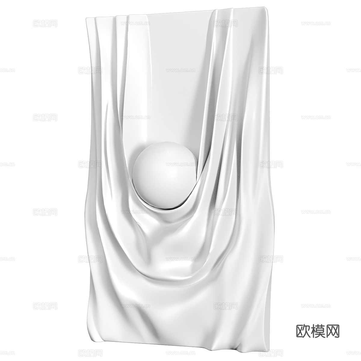 现代意式装饰性抽象球板3d模型
