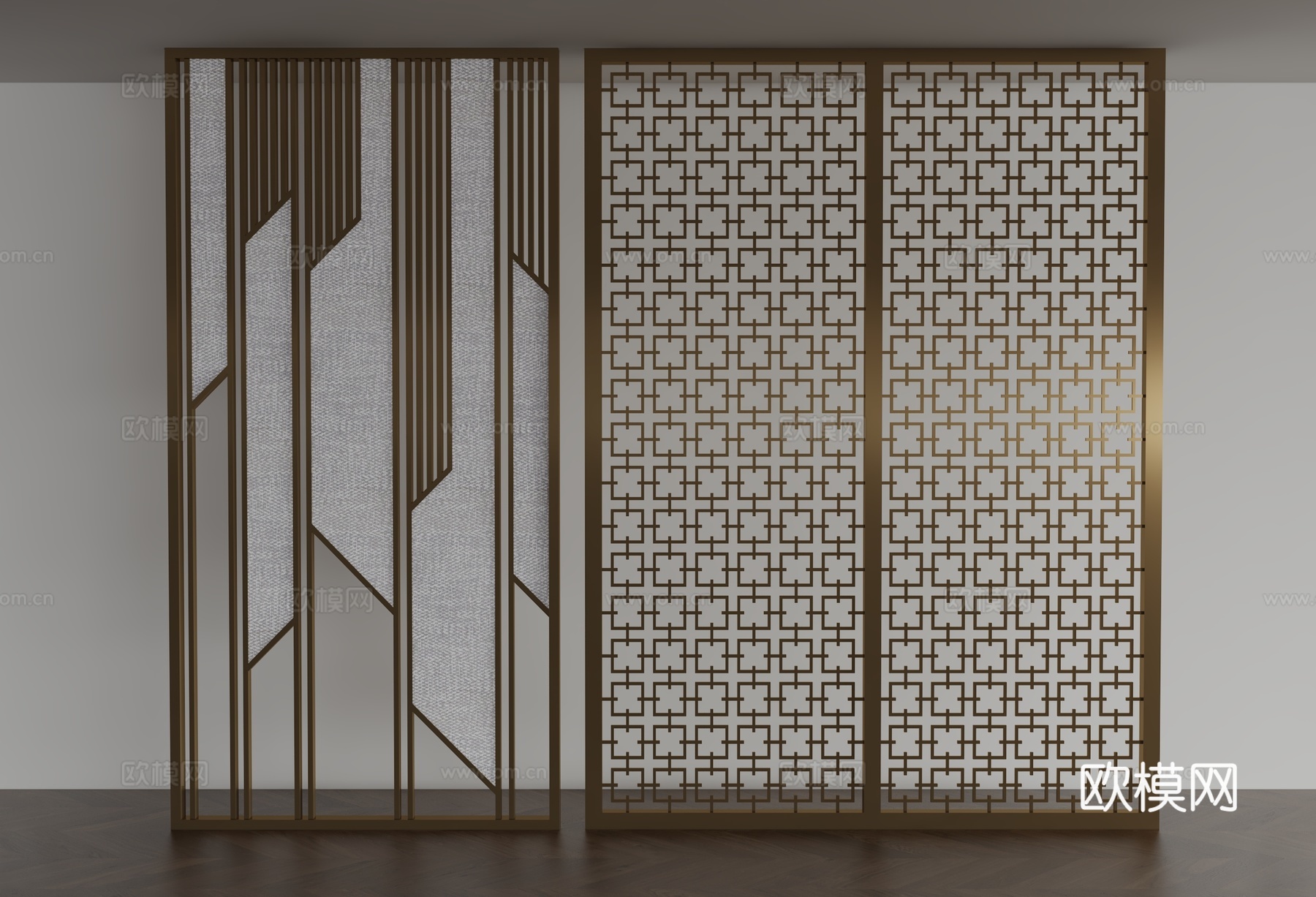 现代屏风隔断3d模型下载
