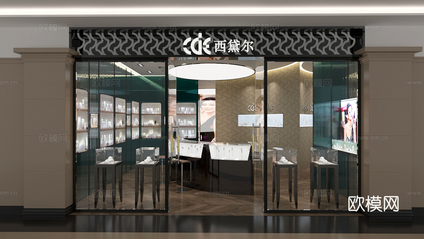 现代珠宝店 首饰店3d模型
