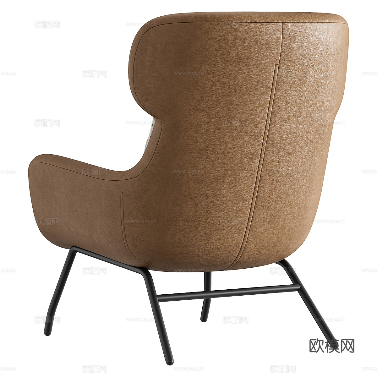 现代意式布艺皮革 Belina 扶手椅3d模型